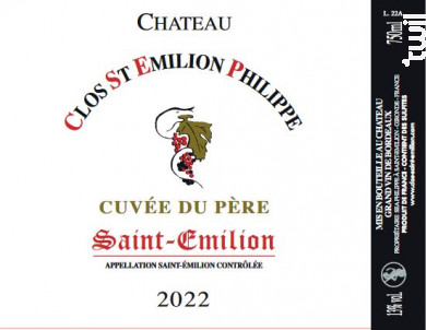 Cuvée du Père - Château Clos Saint-Emilion Philippe - 2022 - Rouge