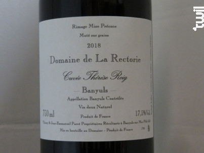Cuvée Thérèse Reig - Domaine de la Rectorie - 2022 - Blanc
