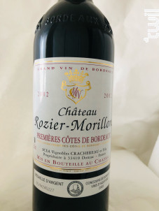 Château ROZIER-MORILLONS cuvée classique 2002 - Vignobles Crachereau - 2002 - Rouge