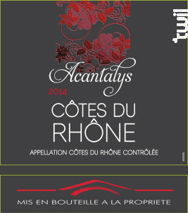 Acantalys - Les Vignerons de Tavel & Lirac - 2023 - Rouge