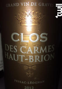 Clos des carmes haut-brion - Château Les Carmes Haut-Brion - 2012 - Rouge