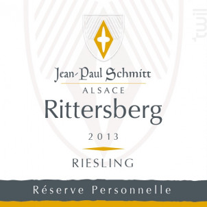 Rieslling Rittersberg Réserve Personnelle - Domaine Jean-Paul Schmitt - 2014 - Blanc