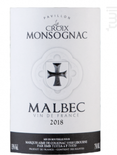 Les Essentielles- MALBEC - Pavillon la Croix Monsognac - 2018 - Rosé