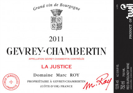 La Justice - Domaine Marc Roy - 2021 - Rouge
