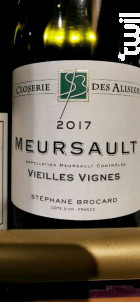 Meursault Vieilles Vignes - Stéphane Brocard - Closerie des Alisiers - 2017 - Blanc
