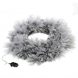 Couronne Epicea Led Neige 61 Cm - Lou de Castellane -  - 