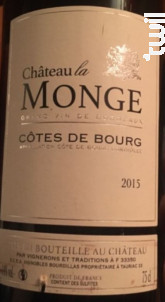 Château La Monge - Château La Monge - Vignobles Bourdillas - 2016 - Rouge
