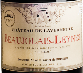 Beaujolais Leynes - Cuvée Jadis - Château de Lavernette - 2016 - Rouge