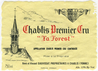 Chablis 1er Cru La Forest - Rene Et Vincent Dauvissat - 2020 - Blanc