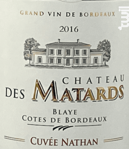 Nathan - Château des Matards • Vignobles Terrigeol - 2016 - Rouge
