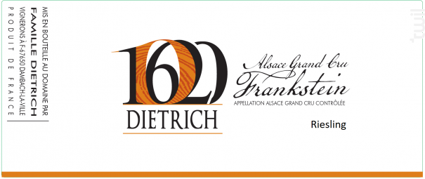 Riesling Grand Cru Frankstein - Famille Dietrich - 2019 - Blanc