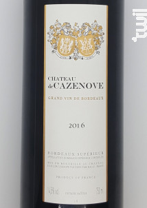 Chateau de Cazenove - Château de Cazenove - 2016 - Rouge