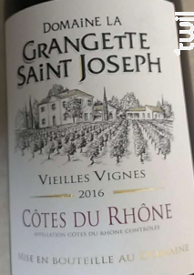 La Grangette Saint Joseph Vieilles Vignes - Domaine de la Grangette Saint Joseph - 2016 - Rouge