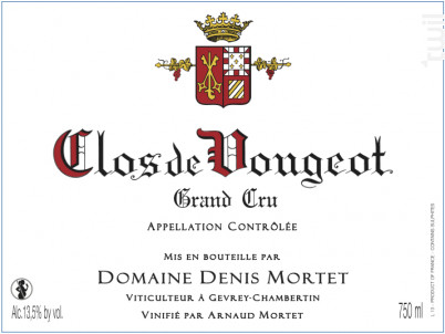 Clos-de-Vougeot Grand Cru - Domaine Denis et Arnaud Mortet - 2019 - Rouge