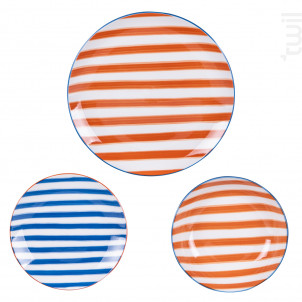 Service D'assiettes 18 Pièces Bahia Orange Et Bleu - trend'up -  - 