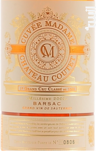 Cuvée Madame - Château Coutet - Barsac - 2003 - Blanc