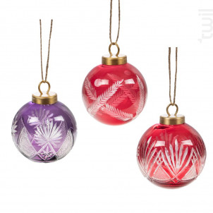 3 Boules De Noël En Verre Ciselé - Amadeus -  - 