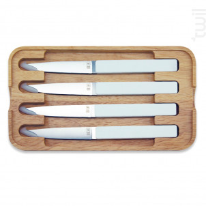 Coffret De 4 Couteaux À Steak Hector Glacier Lame Lisse - Tarrerias Bonjean -  - 