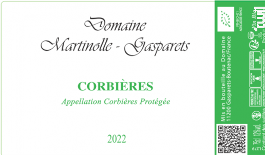 CORBIERES ARTISANAL BIO Sélection - Domaine Martinolle-Gasparets - 2022 - Blanc