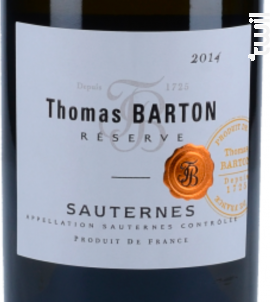 Réserve Sauternes - Barton & Guestier - 2014 - Blanc