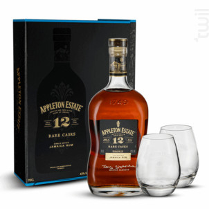 Appleton Estate 12 Ans Rare Cask Rum + Coffret 2 Verres - Appleton Estate - No vintage - 