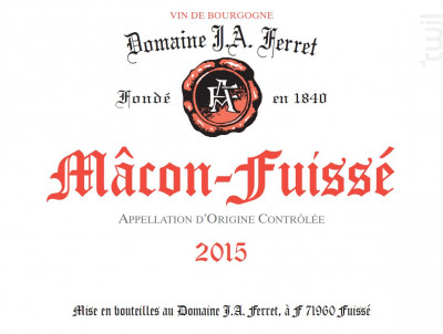 Macon-Fuissé - Domaine Ferret - 2015 - Blanc