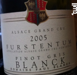 Furstentum Pinot Gris - Paul Blanck & Fils - 1989 - Blanc
