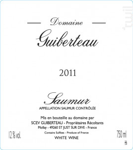 Saumur - DOMAINE GUIBERTEAU - 2023 - Blanc