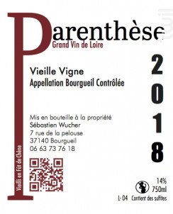 Parenthèse - Domaine Sebastien Wucher - 2022 - Rouge