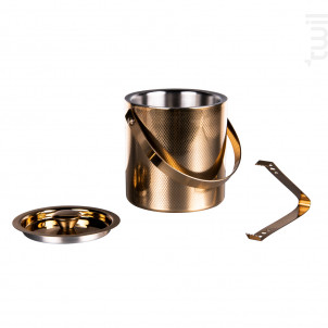 Seau À Glace Double Paroi Doré Avec Pince Diamond 15 Cm - table passion -  - 