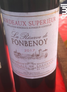 La Réserve de Fonbenoy - Les Celliers De la Chapelle - 2011 - Rouge