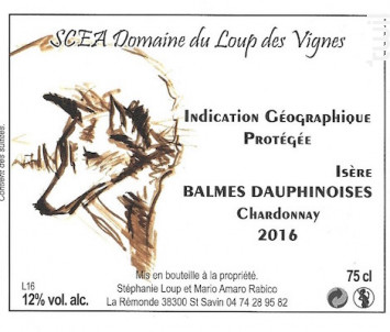 Vin IGP Isère chardonnay - Domaine du Loup des Vignes - 2016 - Blanc