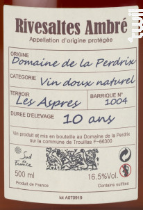 Ambré Collection - Domaine de la Perdrix - No vintage - Blanc