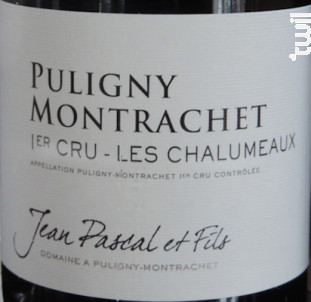 Puligny-Montrachet Premier Cru Les Chalumeaux - Domaine Jean Pascal et Fils - 2017 - Blanc