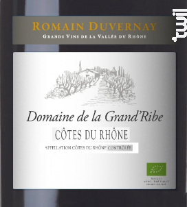 Domaine de la Grand'Ribe - Romain Duvernay - 2016 - Rouge