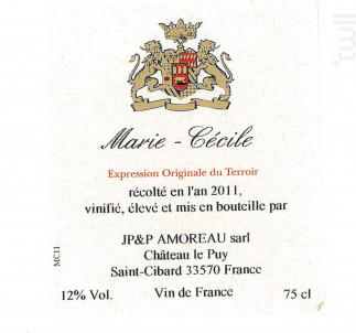 Marie Cecile - Château Le Puy - 2023 - Blanc