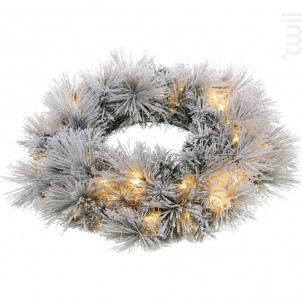 Couronne Epicea Led Neige 61 Cm - Lou de Castellane -  - 