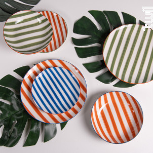Service D'assiettes 18 Pièces Bahia Orange Et Bleu - trend'up -  - 