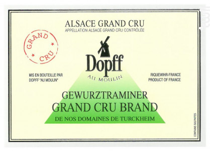 Gewurztraminer Grand Cru Brand de Turckheim - Dopff Au Moulin - 2017 - Blanc