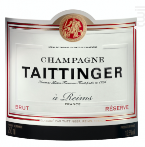Brut Réserve - Champagne Taittinger - No vintage - Effervescent