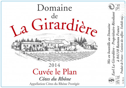 Cuvée le Plan - Domaine de la Girardière - 2020 - Rouge