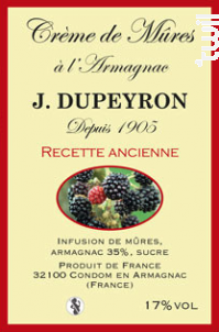 Crème De Mures Parfumée À L'armagnac - Maison Ryst-Dupeyron - No vintage - 