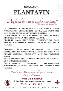C.E.P MALBEC - Domaine Plantavin - 2022 - Rouge