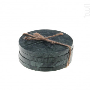 Set De 4 Dessous De Verre Marbre Vert 10 5 Cm - Amadeus -  - 