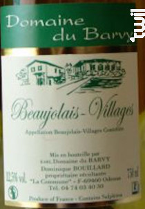 Beaujolais Villages - Domaine du Barvy - 2018 - Blanc