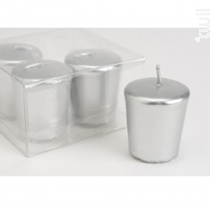 Lot De 4 Bougies Votive 4 6 X 5 1 Cm Argent - Amadeus -  - 