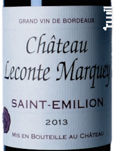 Château Leconte Marquey - Château Leconte Marquey - 2013 - Rouge