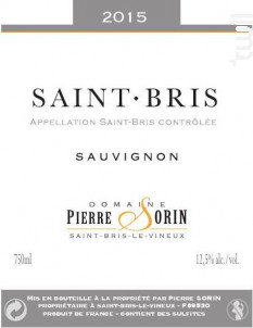 Saint-Bris - Domaine Pierre Sorin - 2017 - Blanc