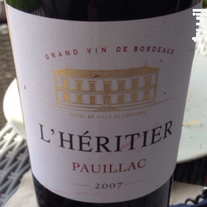 L'Héritier - L'Héritier - 2007 - Rouge