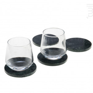 Set De 4 Dessous De Verre Marbre Vert 10 5 Cm - Amadeus -  - 
